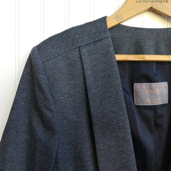 Melissa McCarthy Seven7 Women's Gray Blazer Size L NWT Open Front Notch Collar - Picture 2 of 14